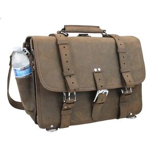 The Full Grain Leather Bag, One-Shoulder Messenger Leather Bag, Bucket Bag Purses for Woman